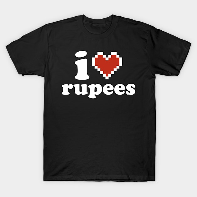 I heart rupees T-Shirt by ClayGrahamArt